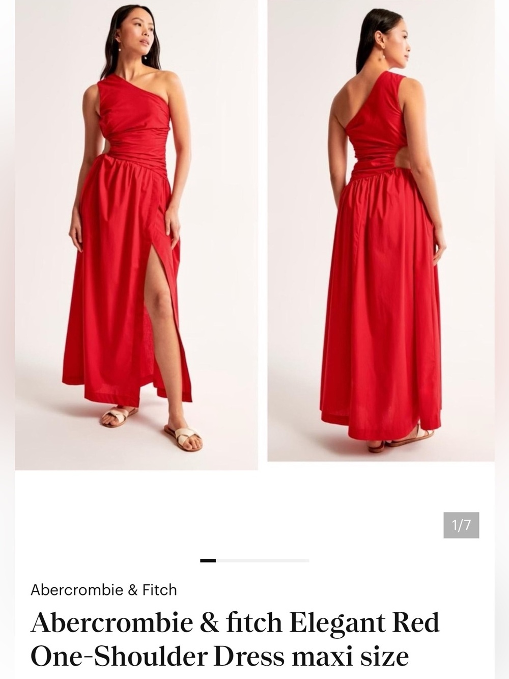 Abercrombie - One-shoulder cutout Maxi Dress Red